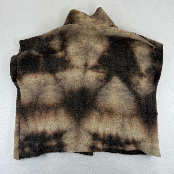 Bryn Walker Vest Taupe Brown Tie Dye Funnel Neck Sleeveless Made in USA M/L - Picture 10 of 11
